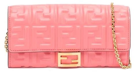 fendi continental wallet pink|fendi baguette wallet on chain.